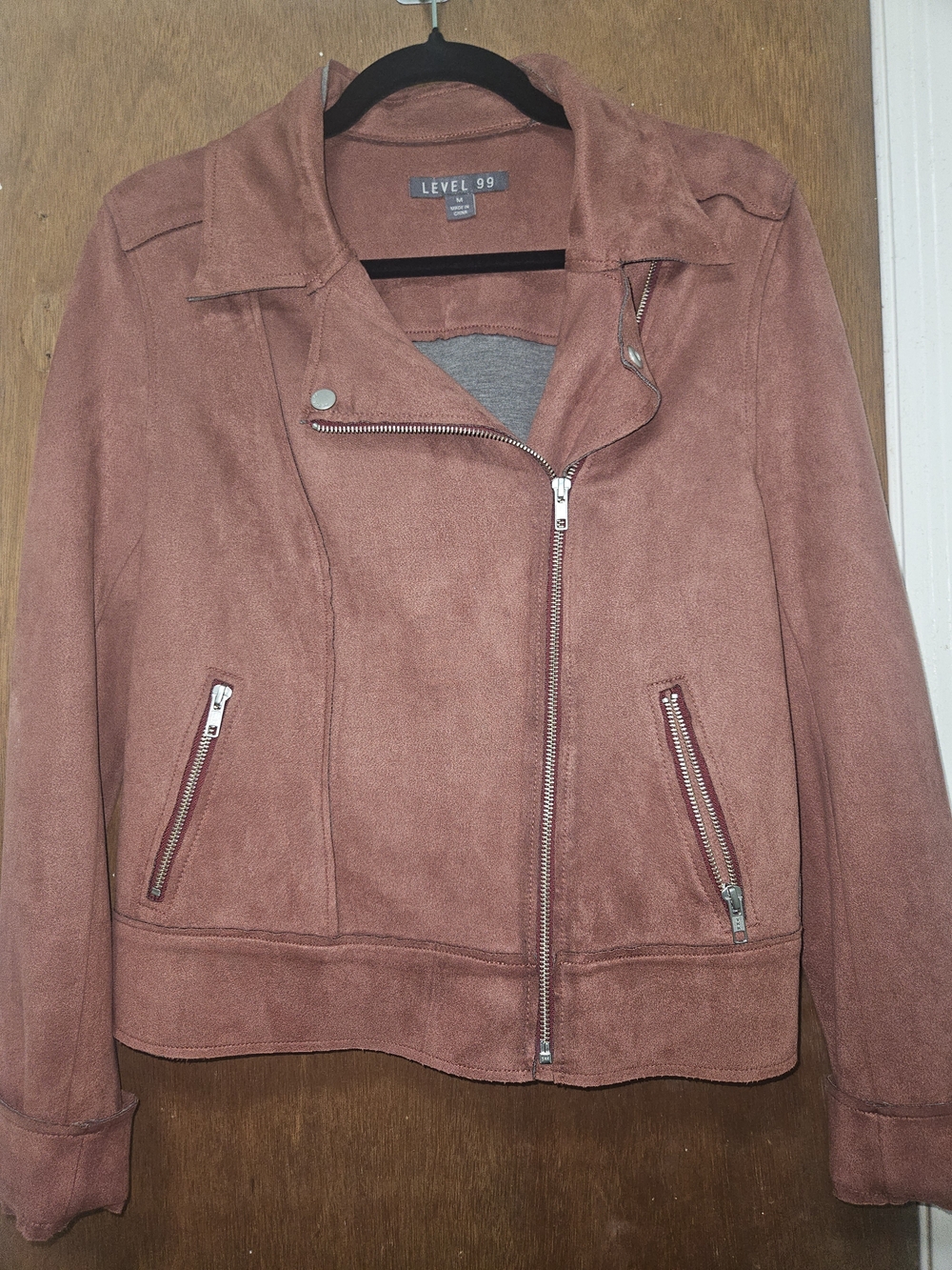 Level 99 Anthroplogie Women's Rust Suede Moto Jacket